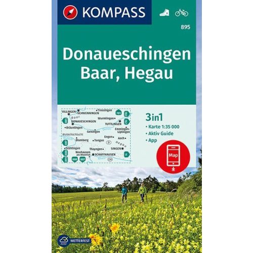 Donaueschingen, Baar, Hegau turistatérkép (WK 895) - Kompass
