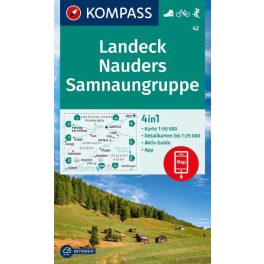   Landeck, Nauders, Samnaungruppe turistatérkép (WK 42) - Kompass