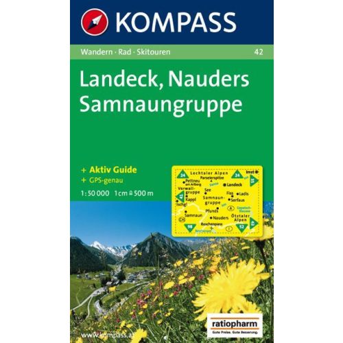 Landeck, Nauders & Samnaungruppe, hiking map (WK 42) - Kompass