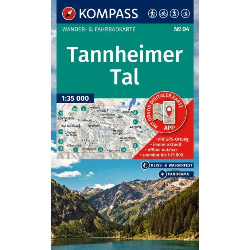 Tannheimer Tal, hiking map (WK 04) - Kompass