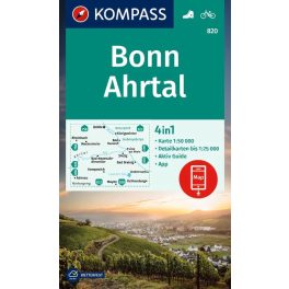 Bonn & Ahrtal, hiking map (WK 820) - Kompass