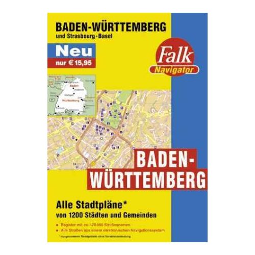 Baden-Württemberg minden városa atlasz - Falk
