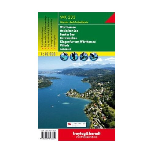 Wörther See, Ossiacher See, Faaker See, Karawanken, Klagenfurt, Villach & Jesenice, hiking map (WK 2