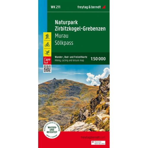 Naturpark Zirbitzkogel-Grebenzen, Murau & Sölkpaß, hiking map (WK 211) - Freytag-Berndt