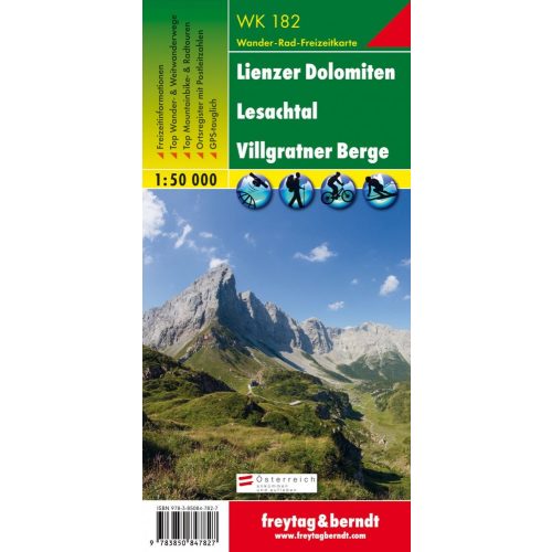 Lienzi-Dolomitok, Lesachtal, Villgratner Berge turistatérkép (WK 182) - Freytag-Berndt