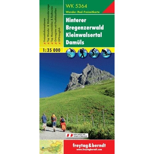 Hinterer Bregenzerwald, Kleines Walsertal & Damüls, hiking map (WK 5364) - Freytag-Berndt