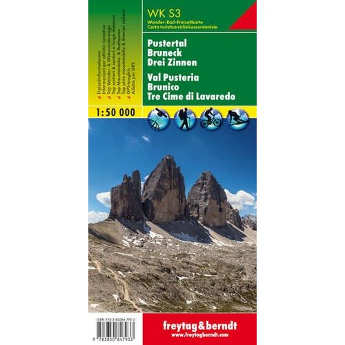 Pustertal, Bruneck & Drei Zinnen, hiking map (WKS 3) - Freytag-Berndt
