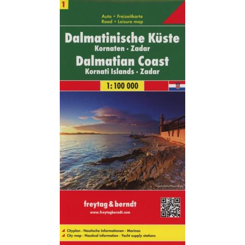 Dalmatian coast (1), travel map - Freytag-Berndt