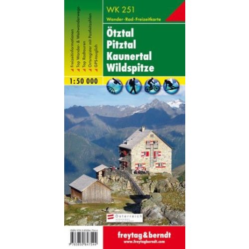 Ötztal, Pitztal, Kaunertal, Wildspitze turistatérkép (WK 251) - Freytag-Berndt