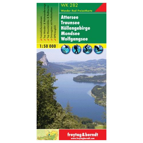 Attersee, Traunsee, Höllengebirge, Mondsee, Wolfgangsee turistatérkép (WK 282) - Freytag-Berndt