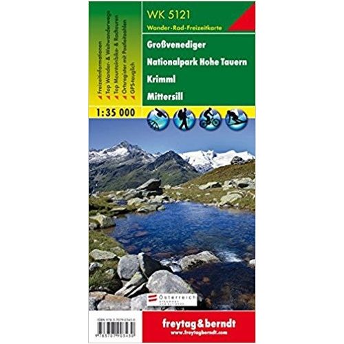 Großvenediger, Nationalpark Hohe Tauern, Krimml & Mittersill, hiking map (WK 5121) - Freytag-Berndt