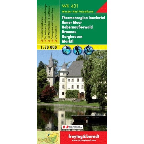 Innviertel termálvidék, Ibmer Moor, Kobernaußerwald, Braunau, Burghausen, Marktl turistatérkép (WK 431) - Freytag-Berndt