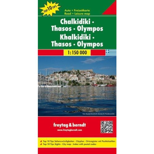 Chalkidiki, Thasos & Olympos, travel map - Freytag-Berndt Top 10 Tips