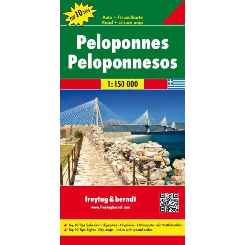 Peloponnesos, travel map - Freytag-Berndt Top 10 Tips