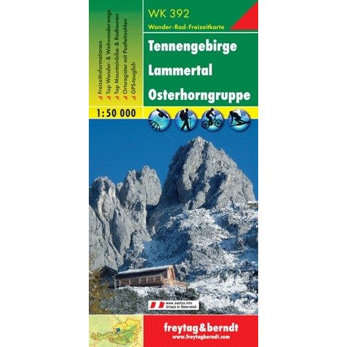 Tennengebirge, Lammertal, Osterhorngruppe turistatérkép (WK 392) - Freytag-Berndt