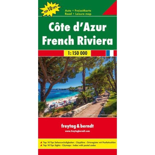 Côte d'Azur, travel map - Freytag-Berndt Top 10 Tips