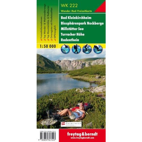 Bad Kleinkirchheim, Biosphärenpark Nockberge, Millstätter See, Turracher Höhe, Radenthein turistatérkép (WK 222) - Freytag-Berndt