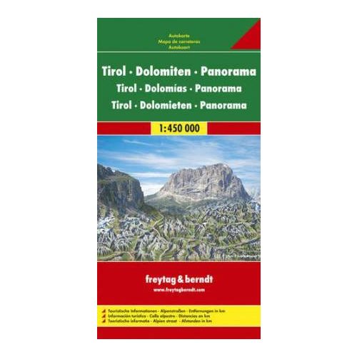 Tyrol, Dolomites & Lake Garda, road map and panoramic map - Freytag-Berndt