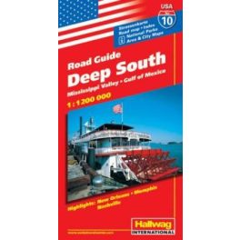   Deep South (a Mississippi-völgy és a Mexikói-öböl) autótérkép - Hallwag