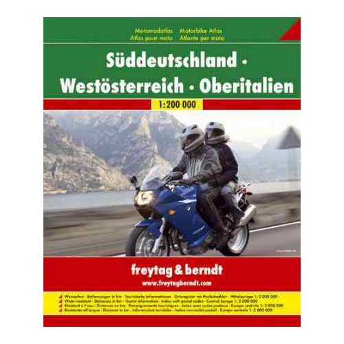 Dél-Németország, Nyugat-Ausztria, Észak-Olaszország motoros atlasz - Freytag-Berndt