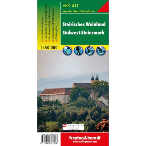 Styrian wine country & Southwest Styria, hiking map (WK 411) - Freytag-Berndt