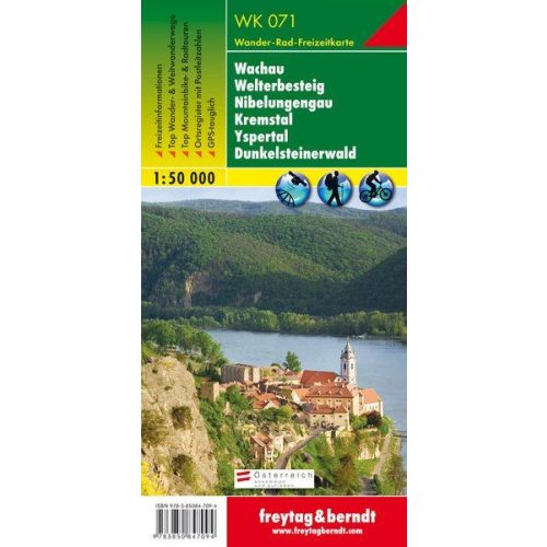 Wachau, Welterbesteig, Nibelungengau, Kremstal, Yspertal, Dunkelsteinerwald turistatérkép (WK 071) - Freytag-Berndt