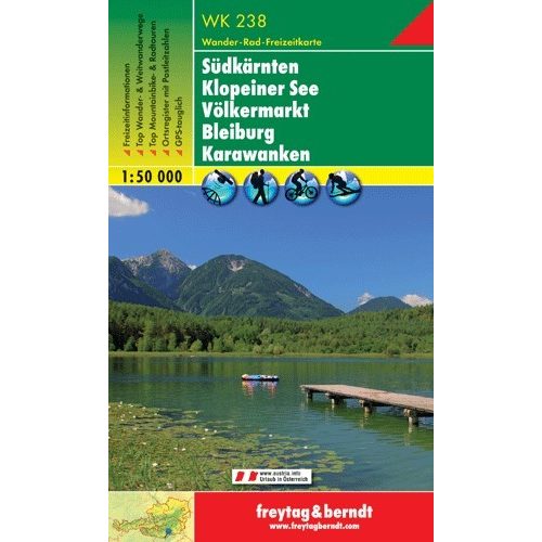 Southern Carinthia, Klopeiner See, Völkermarkt, Bleiburg & Karawanken, hiking map (WK 238) - Freytag-Berndt