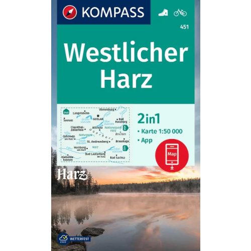 Harz (West), hiking map (WK 451) - Kompass