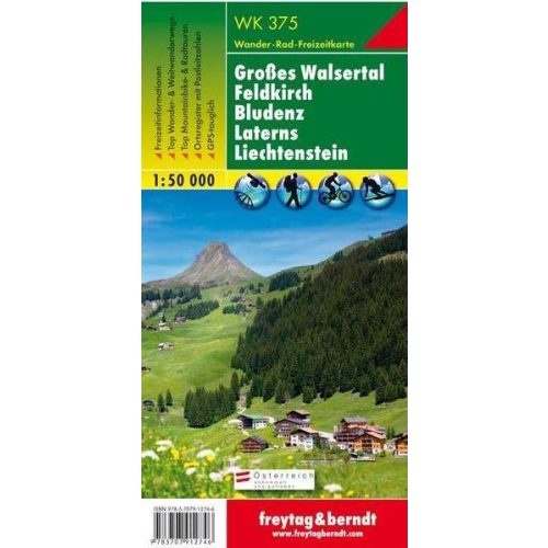 Großes Walsertal, Feldkirch, Bludenz, Laterns & Liechtenstein, hiking map (WK 375) - Freytag-Berndt