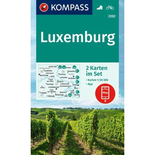 Luxemburg turistatérkép szett (WK 2202) - Kompass