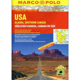 USA, Alaszka, Dél-Kanada autóatlasz - Marco Polo
