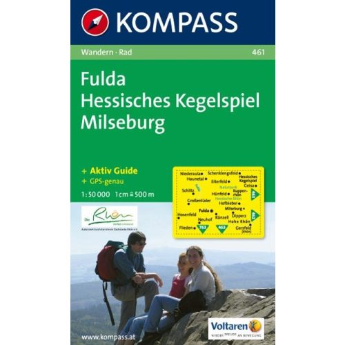 Fulda, Hessisches Kegelspiel, Milseburg turistatérkép (WK 461) - Kompass