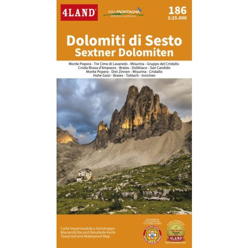 Dolomiti di Sesto turistatérkép (186) - 4LAND