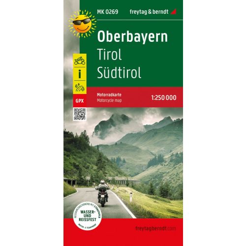 Upper Bavaria, Tyrol & South Tyrol, map for bikers - Freytag-Berndt