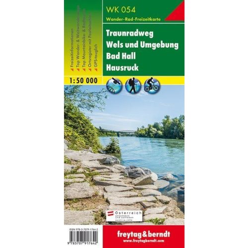 Traun cycling route, Wels, Bad Hall & Hausruck, hiking map (WK 054) - Freytag-Berndt