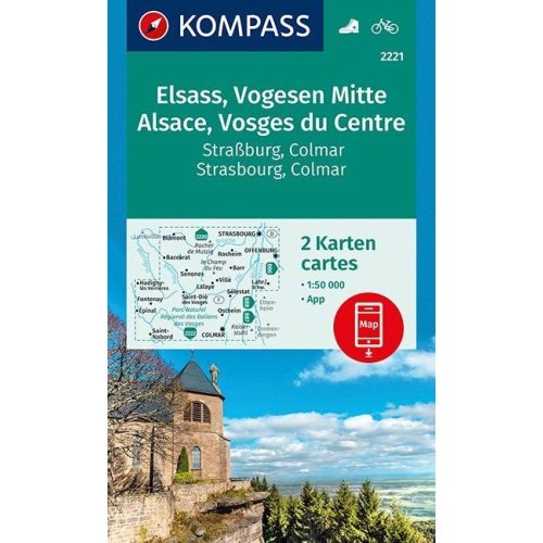 Alsace & Central Vosges, hiking map (WK 2221) - Kompass