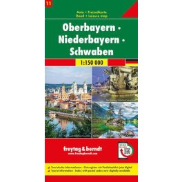   Upper Bavaria, Lower Bavaria & Swabia, travel map - Freytag-Berndt Top 10 Tips