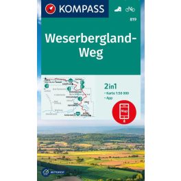 Weserbergland-Weg turistatérkép (WK 819) - Kompass