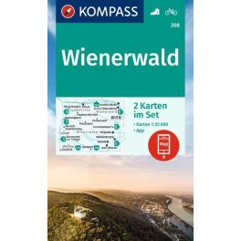 Wienerwald, hiking map set (WK 208) - Kompass