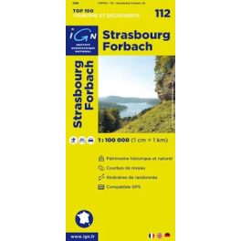 Strasbourg & Forbach, cycling map (112) - IGN Top 100