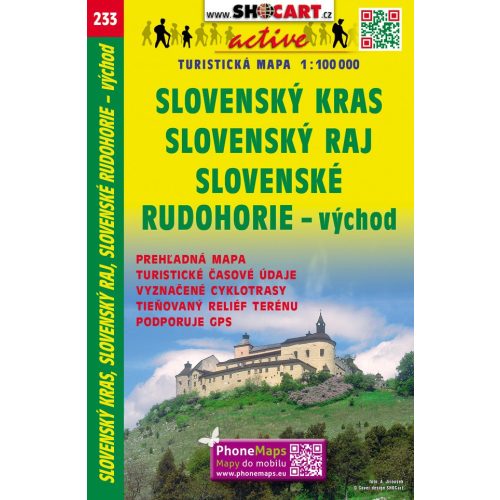 Szlovák-karszt, Szlovák-paradicsom, Gömör-Szepesi-érchegység (kelet) turistatérkép (233) - ShoCart