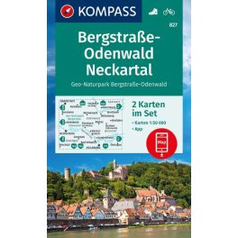   Bergstraße-Odenwald & Neckar Valley, hiking map set (WK 827) - Kompass