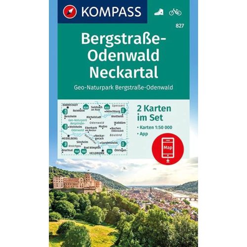 Bergstraße-Odenwald, Neckar-völgy turistatérkép