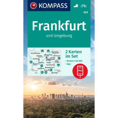 Frankfurt and environs, hiking map set (WK 828) - Kompass