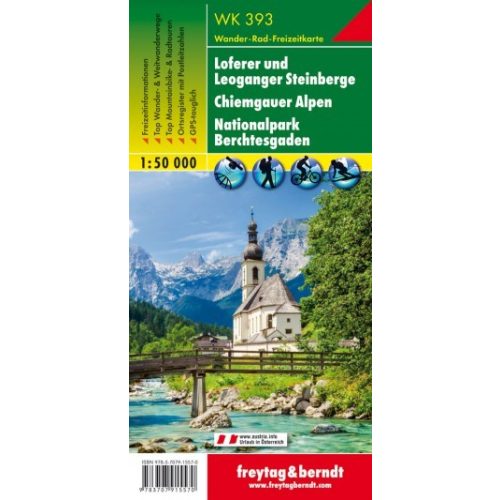Loferer & Leoganger Steinberge, Chiemgauer Alpen, Berchtesgaden Nemzeti Park turistatérkép (WK 393) - Freytag-Berndt