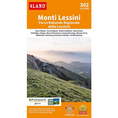 Monti Lessini, hiking map (302) - 4LAND