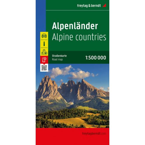 Alpine countries, travel map (1: 500 000) - Freytag-Berndt