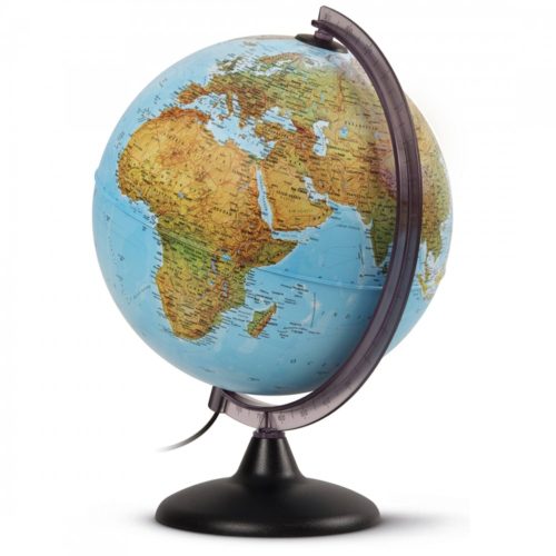 Dual globe 25 cm, with plastic support - Cartographia