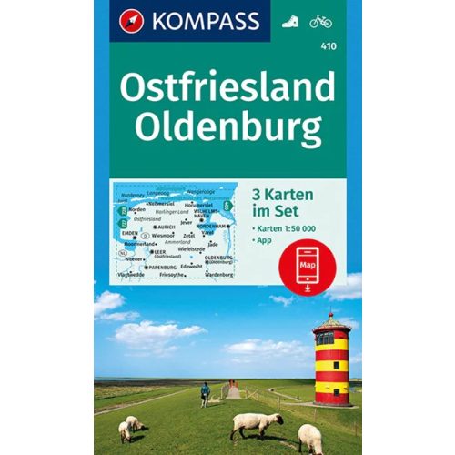 Kelet-Frízföld, Oldenburg turistatérkép szett (WK 410) - Kompass