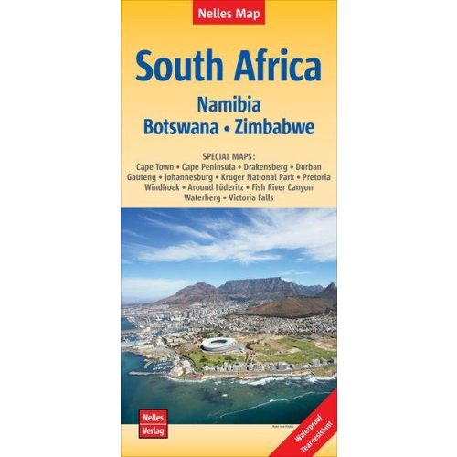 Dél-Afrika, Namíbia, Botswana, Zimbabwe térkép - Nelles